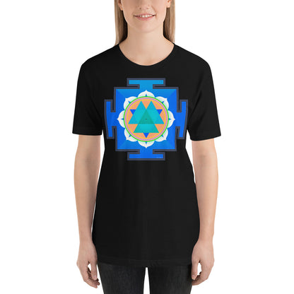 Classic Crew Neck Tee - Blue & Purple Yantras - Ronz-Design-Unique-Apparel
