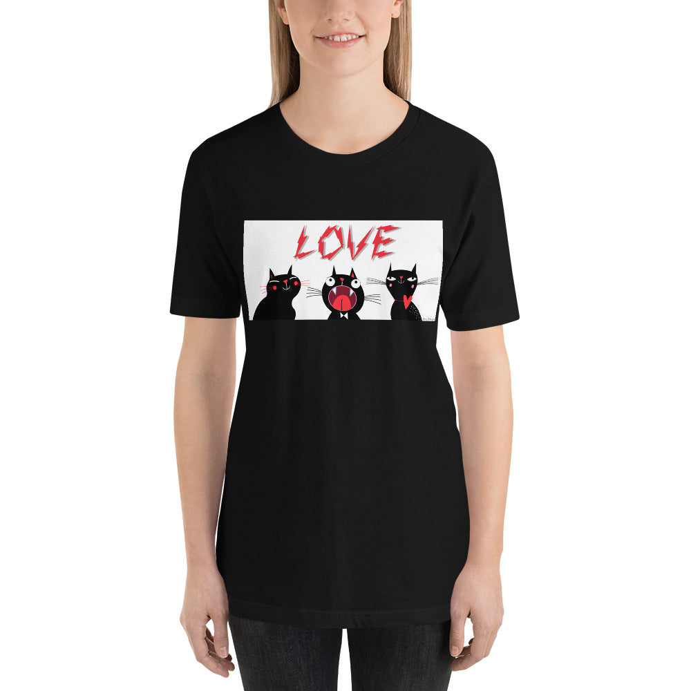 Classic Crew Neck Tee - Love Cats - Ronz-Design-Unique-Apparel