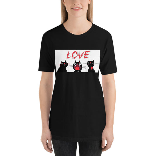 Classic Crew Neck Tee - Love Cats - Ronz-Design-Unique-Apparel
