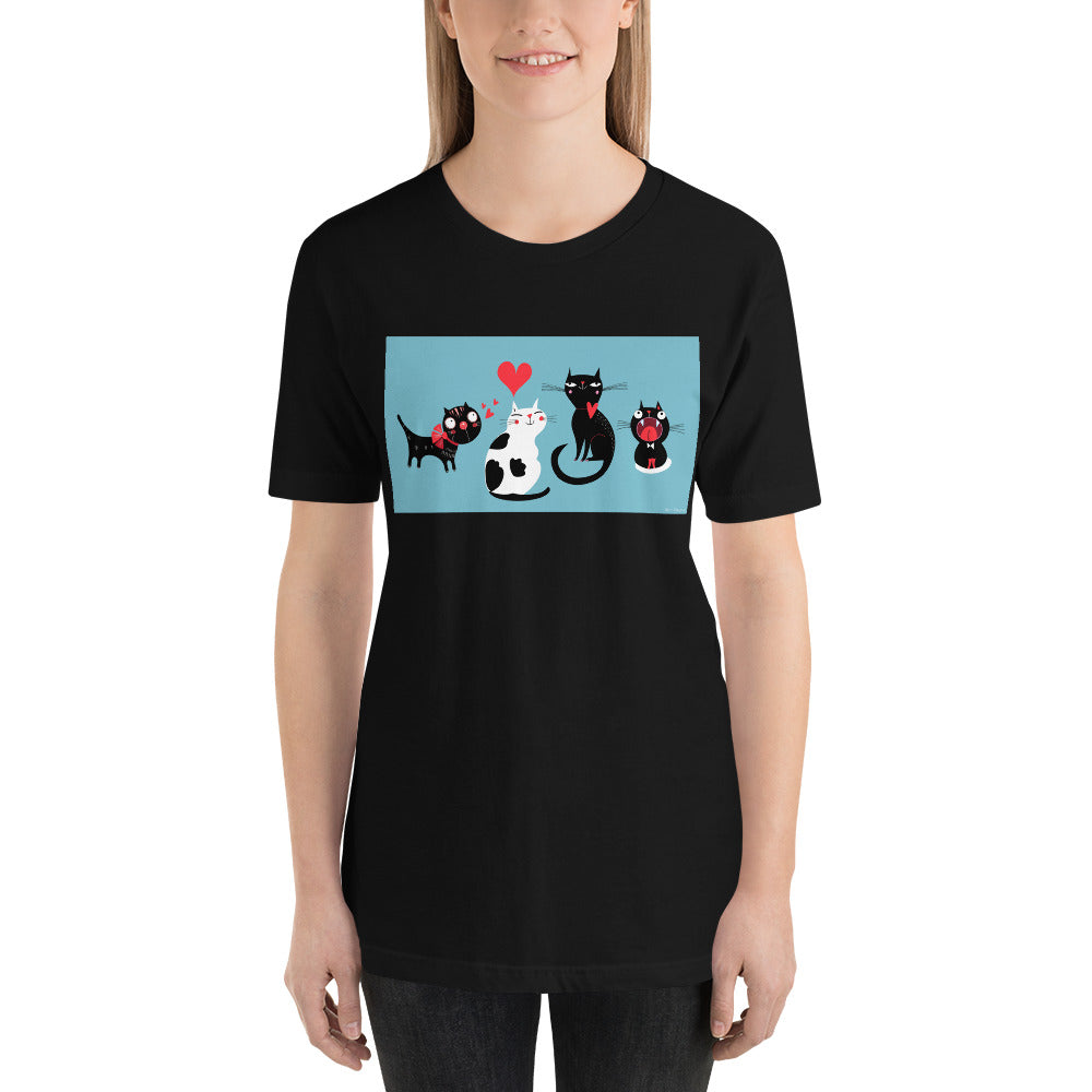 Classic Crew Neck Tee - Cat Love - Ronz-Design-Unique-Apparel