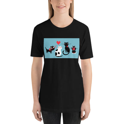 Classic Crew Neck Tee - Cat Love - Ronz-Design-Unique-Apparel