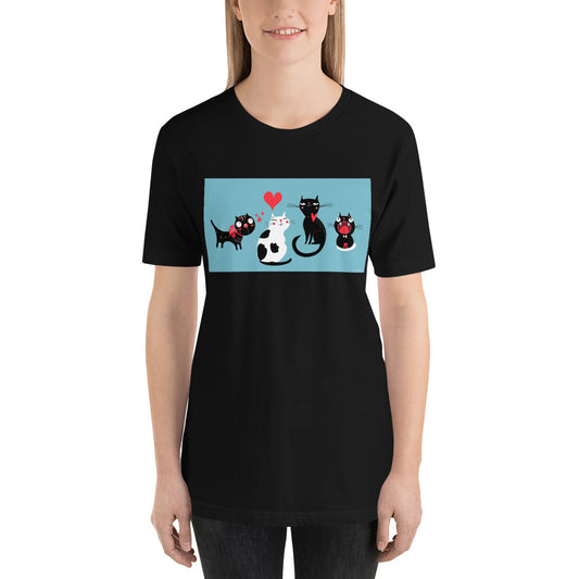 Classic Crew Neck Tee - Cat Love - Ronz-Design-Unique-Apparel
