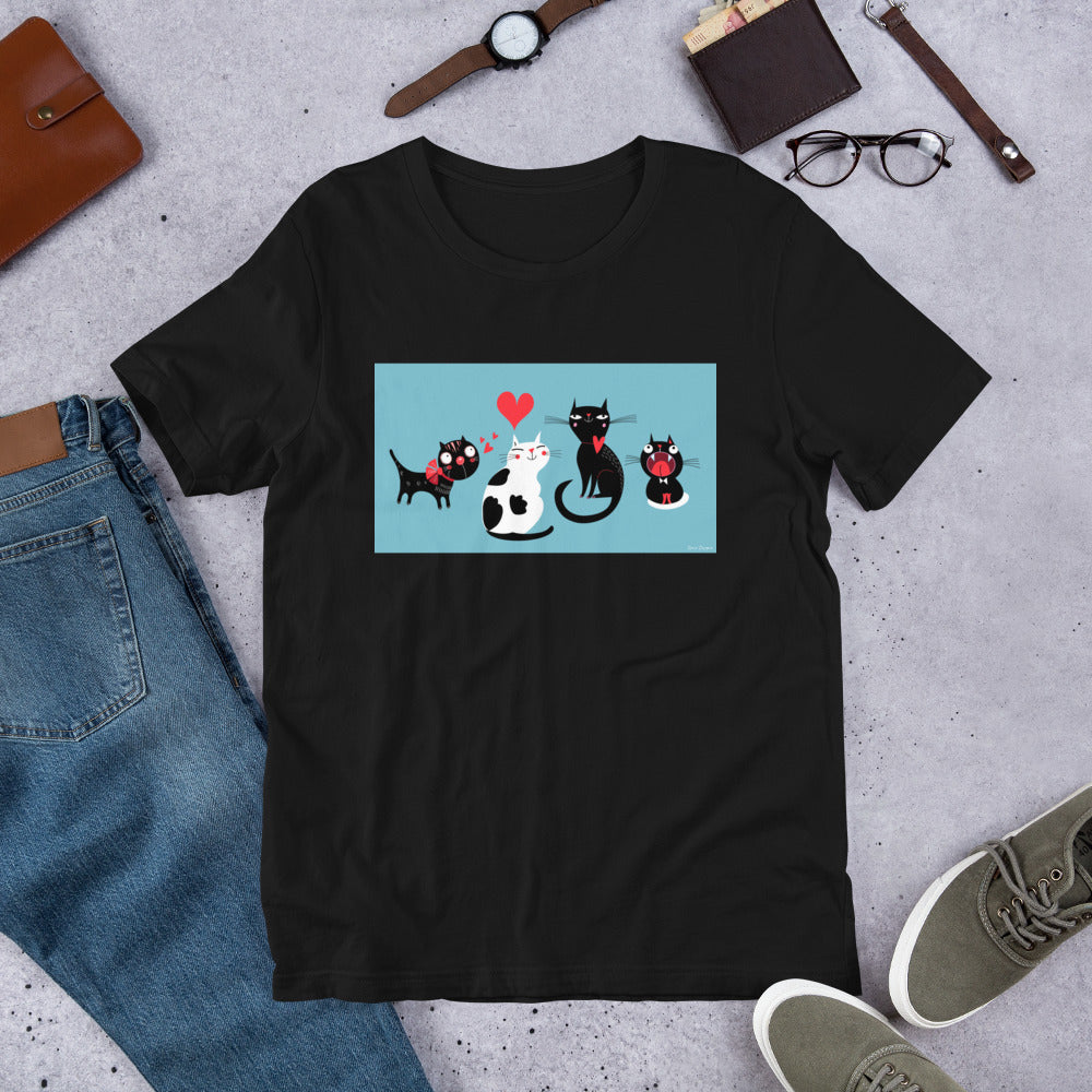 Classic Crew Neck Tee - Cat Love - Ronz-Design-Unique-Apparel