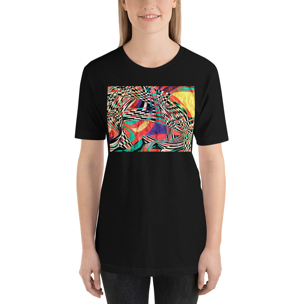 Classic Crew Neck Tee - Abstract with Purple - Ronz-Design-Unique-Apparel