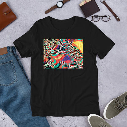Classic Crew Neck Tee - Abstract with Purple - Ronz-Design-Unique-Apparel