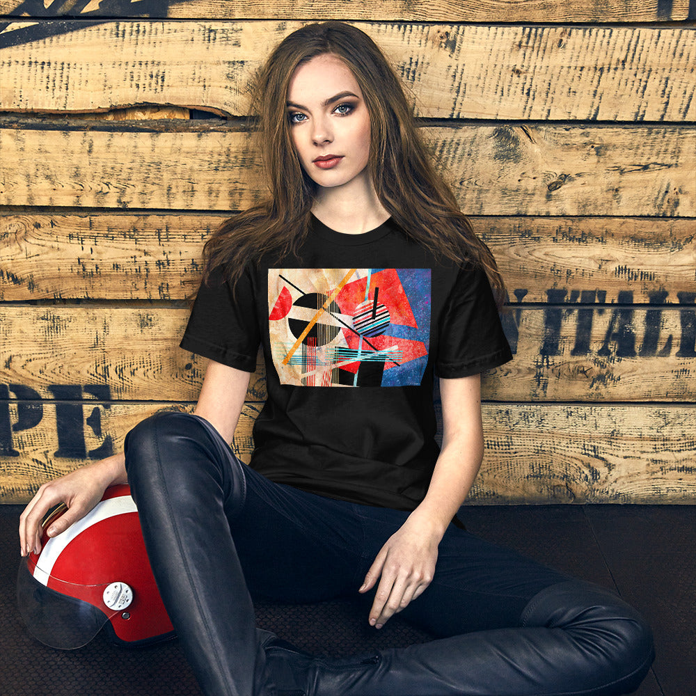 Classic Crew Neck Tee - Abstract Black Circle - Ronz-Design-Unique-Apparel