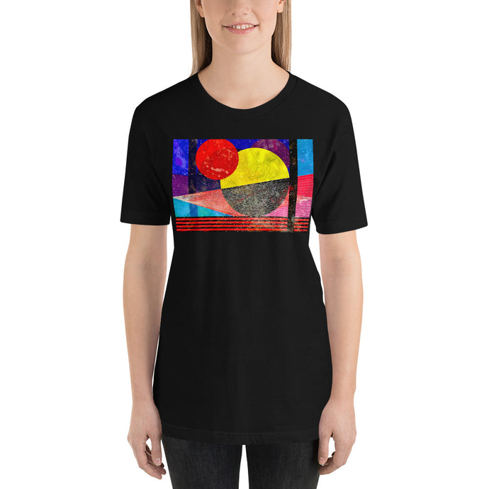 Classic Crew Neck Tee - Abstract Red Moon - Ronz-Design-Unique-Apparel
