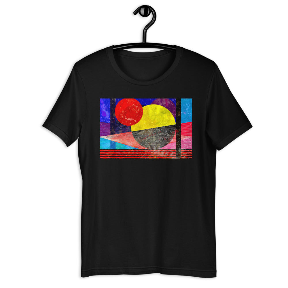 Classic Crew Neck Tee - Abstract Red Moon - Ronz-Design-Unique-Apparel