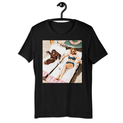 Classic Crew Neck Tee - Chill'n with My Monkey - Ronz-Design-Unique-Apparel