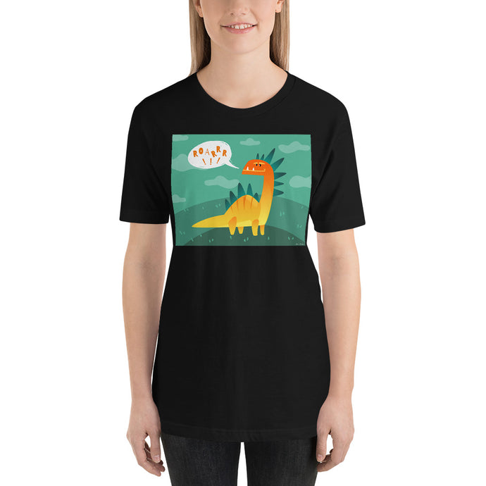 Classic Crew Neck Tee - Dino Roar - Ronz-Design-Unique-Apparel