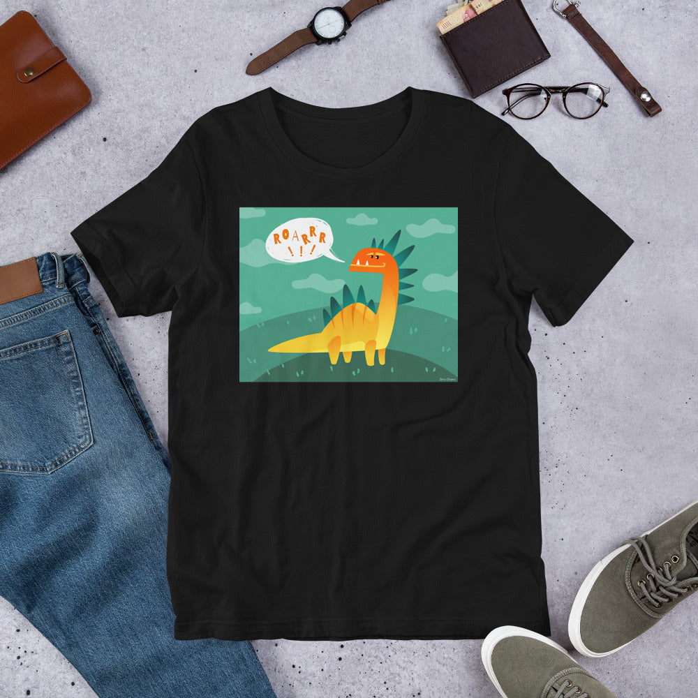 Classic Crew Neck Tee - Dino Roar - Ronz-Design-Unique-Apparel