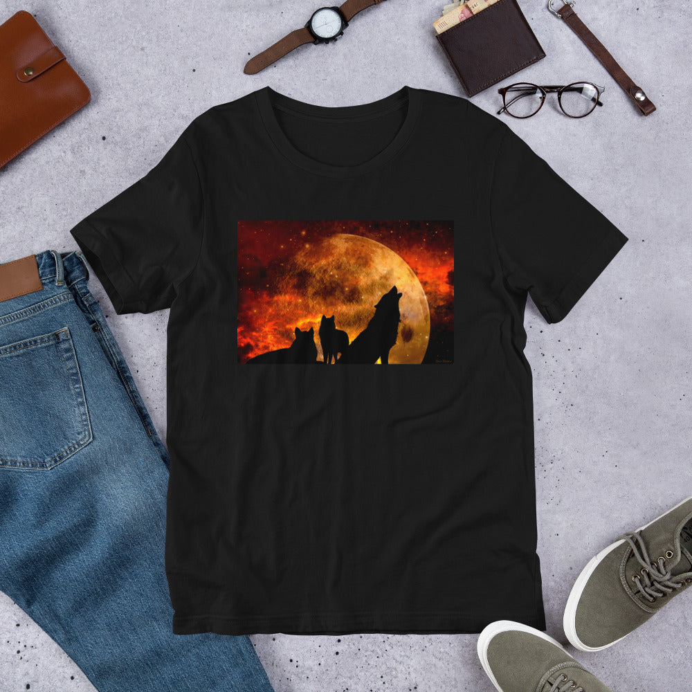 Classic Crew Neck Tee - Howling at the Moon - Ronz-Design-Unique-Apparel