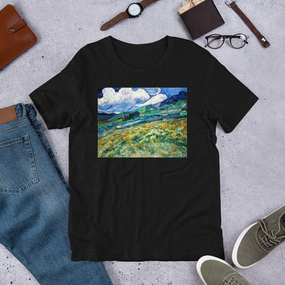 Classic Crew Neck Tee - van Gogh: Mountainous Landscape Behind St-Paul Hospital - Ronz-Design-Unique-Apparel