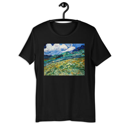 Classic Crew Neck Tee - van Gogh: Mountainous Landscape Behind St-Paul Hospital - Ronz-Design-Unique-Apparel