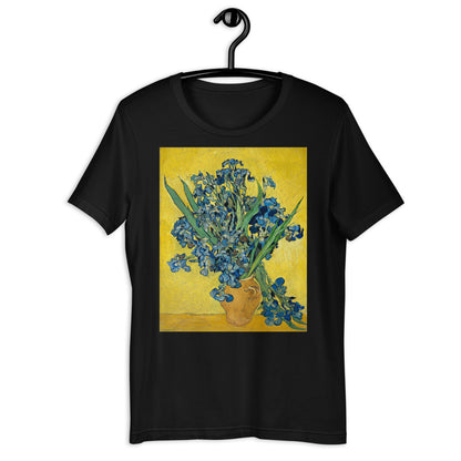 Classic Crew Neck Tee - van Gogh: Vase with Irises Against a Yellow Background - Ronz-Design-Unique-Apparel