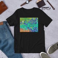 Load image into Gallery viewer, Classic Crew Neck Tee - van Gogh: Irises - Ronz-Design-Unique-Apparel
