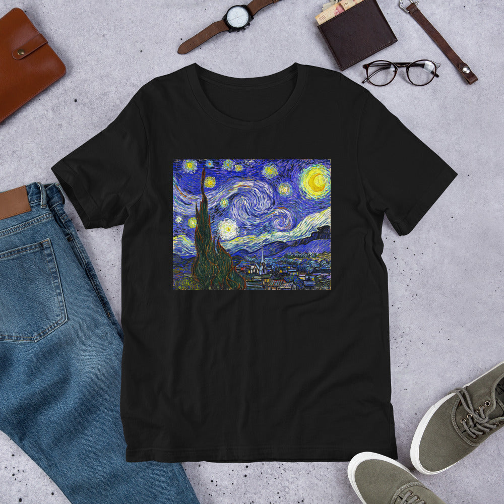 Classic Crew Neck Tee - van Gogh: The Starry Night - Ronz-Design-Unique-Apparel