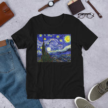 Load image into Gallery viewer, Classic Crew Neck Tee - van Gogh: The Starry Night - Ronz-Design-Unique-Apparel
