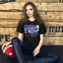 Load image into Gallery viewer, Classic Crew Neck Tee - van Gogh: The Starry Night - Ronz-Design-Unique-Apparel
