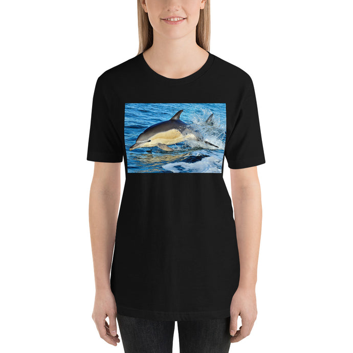 Classic Crew Neck Tee - Dolphin Splash - Ronz-Design-Unique-Apparel