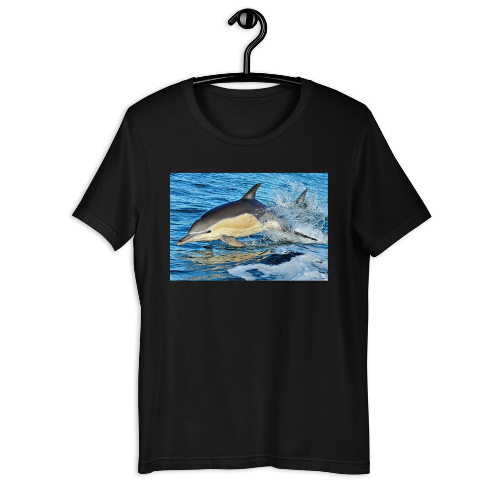 Classic Crew Neck Tee - Dolphin Splash - Ronz-Design-Unique-Apparel