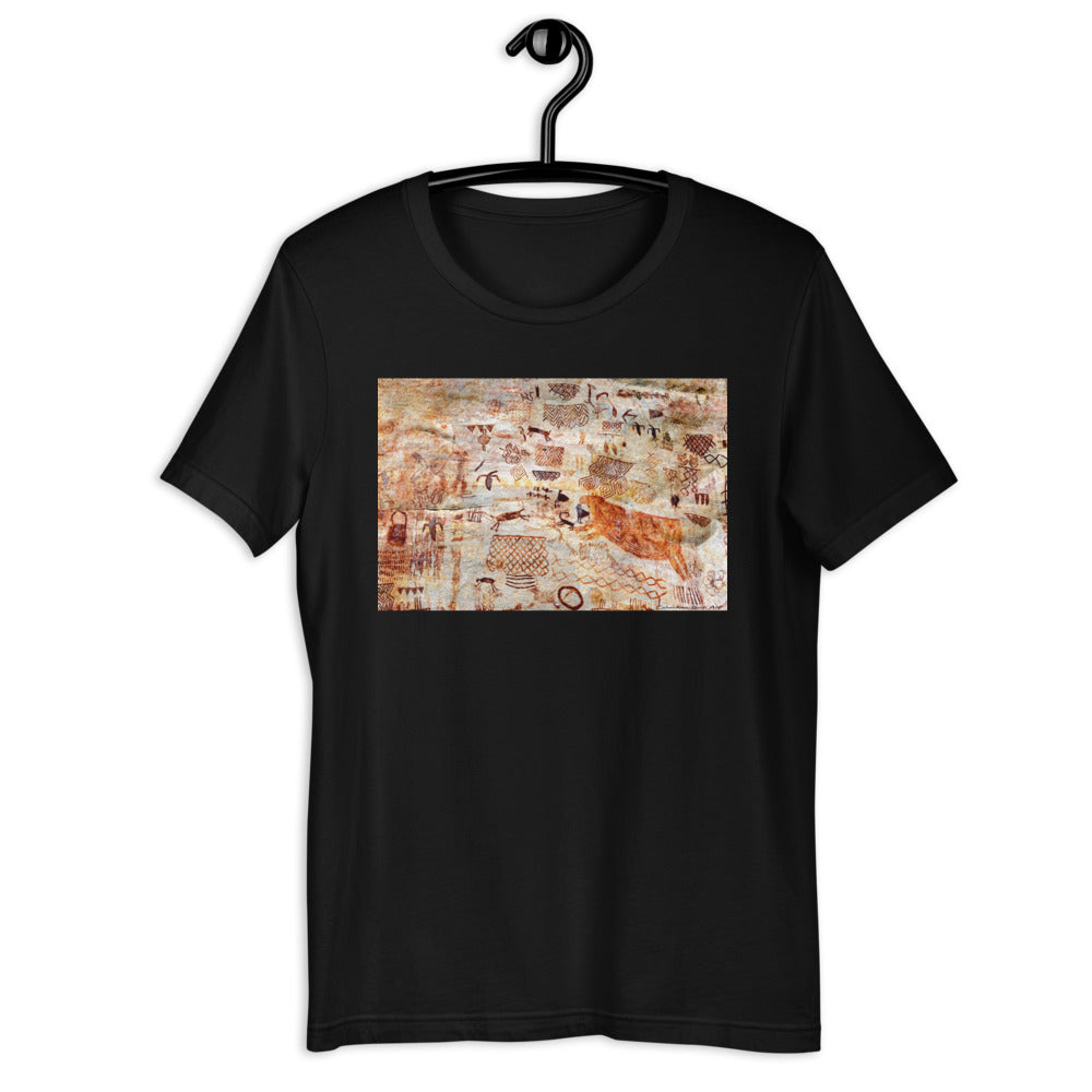 Classic Crew Neck Tee - 20,000 Year Old Columbian Rock Art - Ronz-Design-Unique-Apparel
