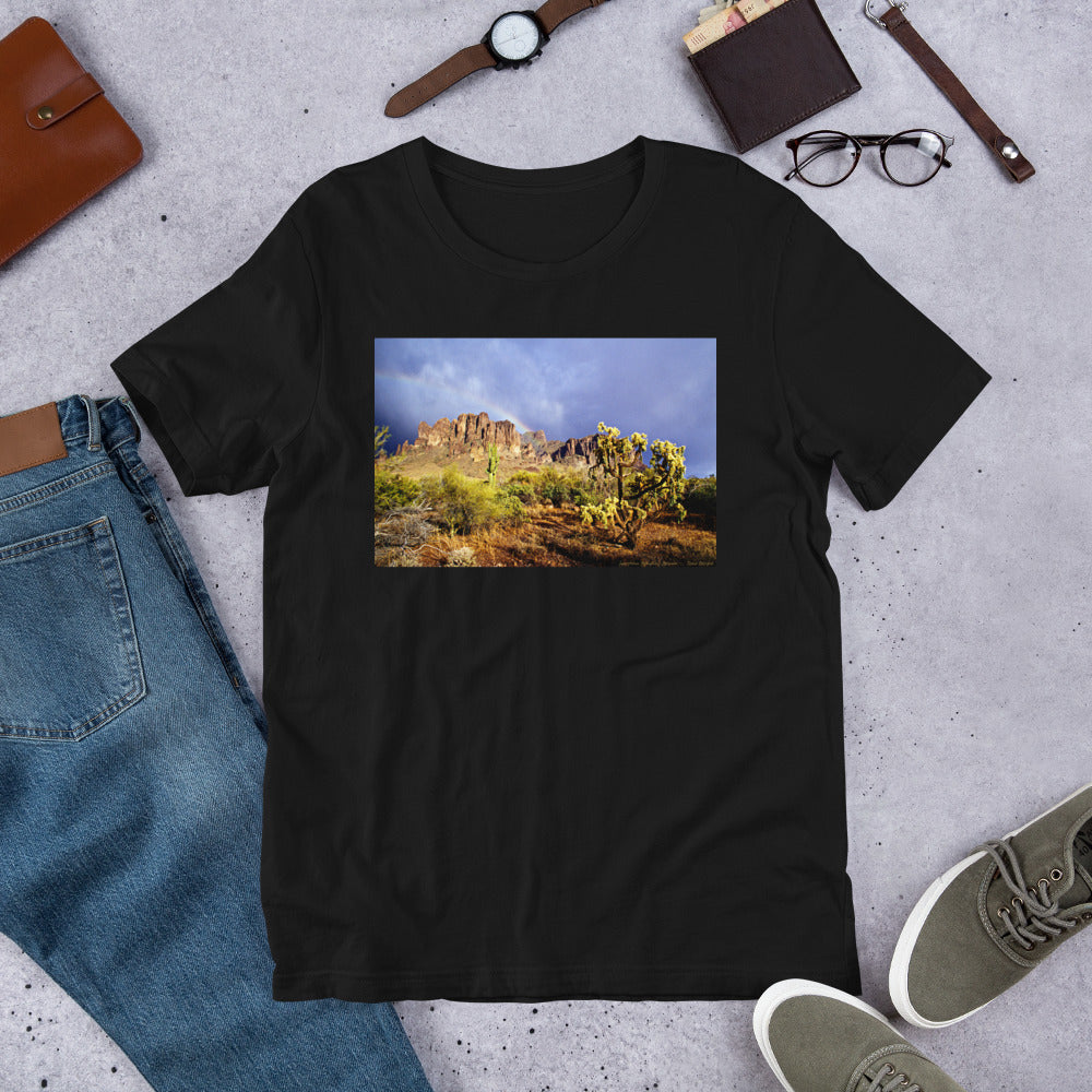 Classic Crew Neck Tee - Rainbow In The Desert - Ronz-Design-Unique-Apparel