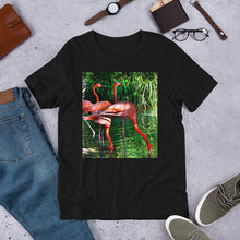 Load image into Gallery viewer, Classic Crew Neck Tee - Pink Flamingos - Ronz-Design-Unique-Apparel
