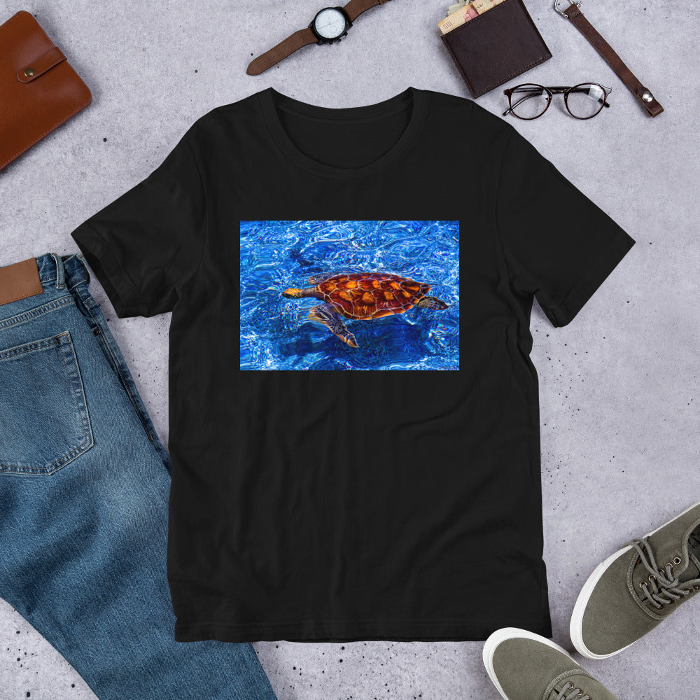 Classic Crew Neck Tee - Loggerhead Sea Turtle - Ronz-Design-Unique-Apparel