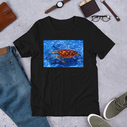 Classic Crew Neck Tee - Loggerhead Sea Turtle - Ronz-Design-Unique-Apparel