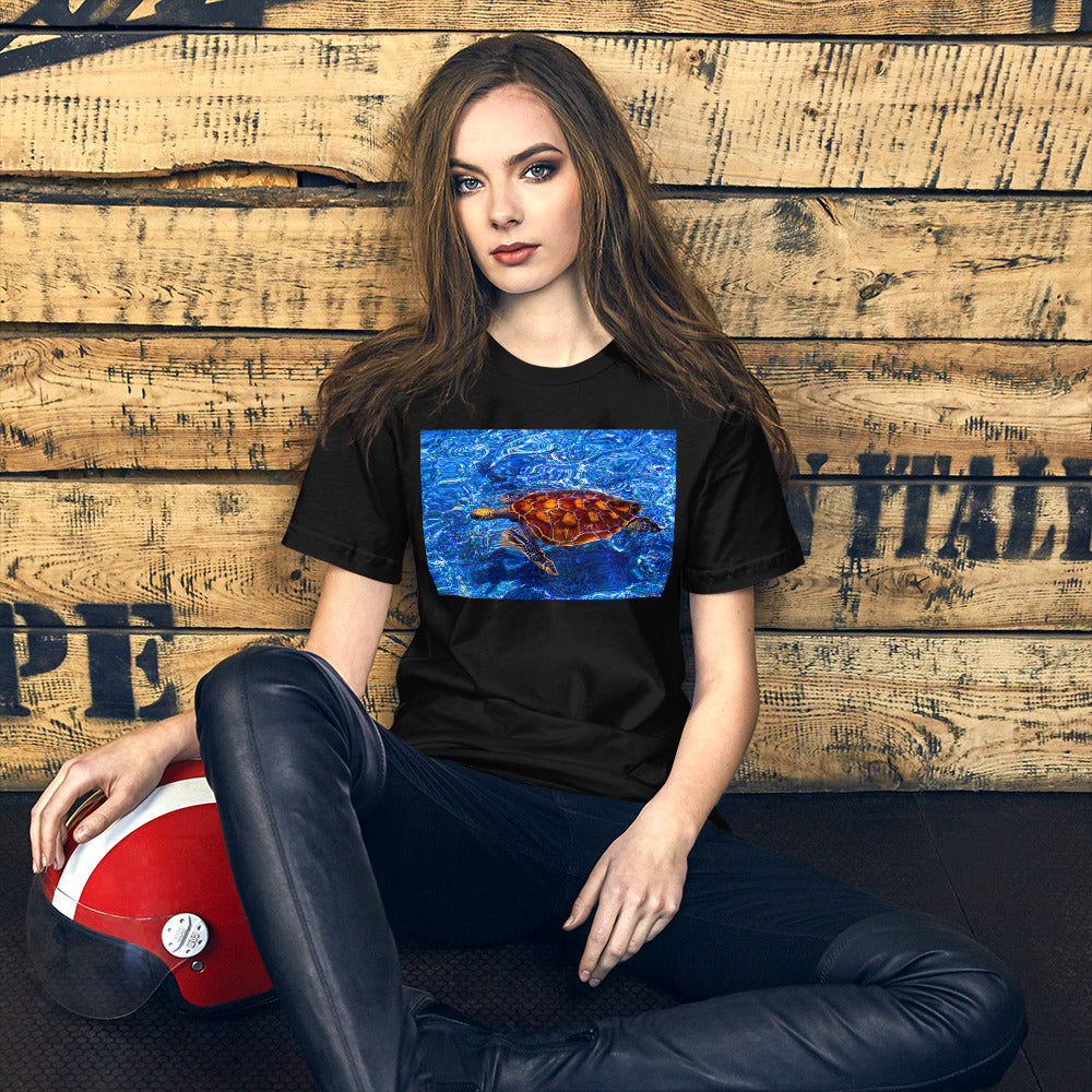 Classic Crew Neck Tee - Loggerhead Sea Turtle - Ronz-Design-Unique-Apparel