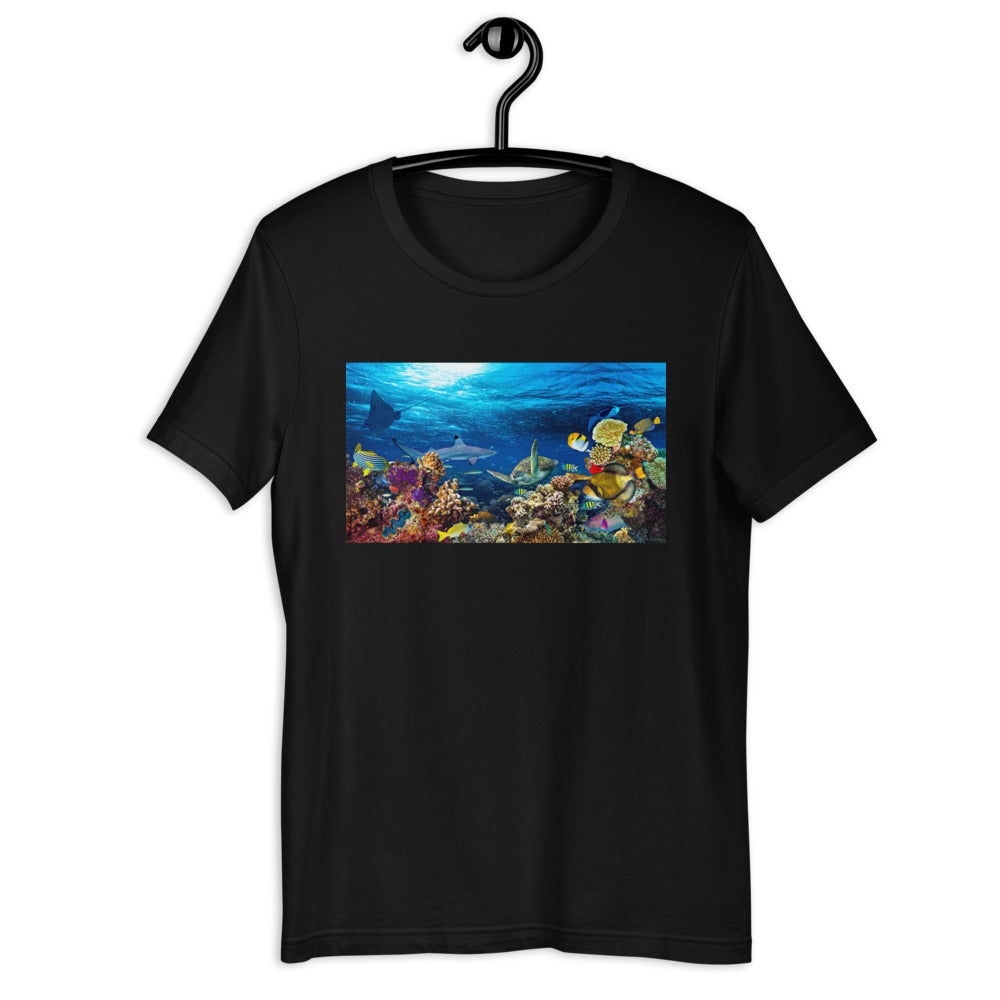 Classic Crew Neck Tee - Ocean Landscape - Ronz-Design-Unique-Apparel