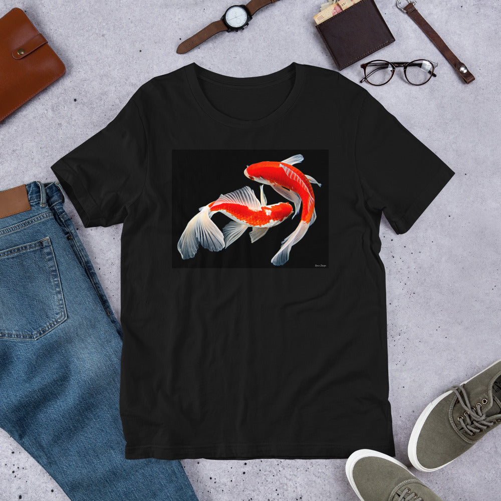 Classic Crew Neck Tee - Two Koi - Ronz-Design-Unique-Apparel