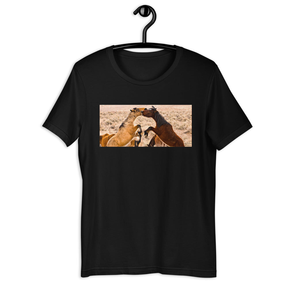 Classic Crew Neck Tee - Wild Mustangs Playing - Ronz-Design-Unique-Apparel