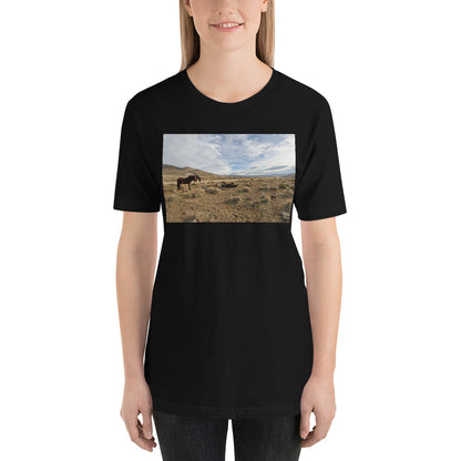 Classic Crew Neck Tee - Wild Mustang Vista - Ronz-Design-Unique-Apparel