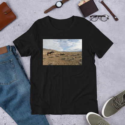 Classic Crew Neck Tee - Wild Mustang Vista - Ronz-Design-Unique-Apparel
