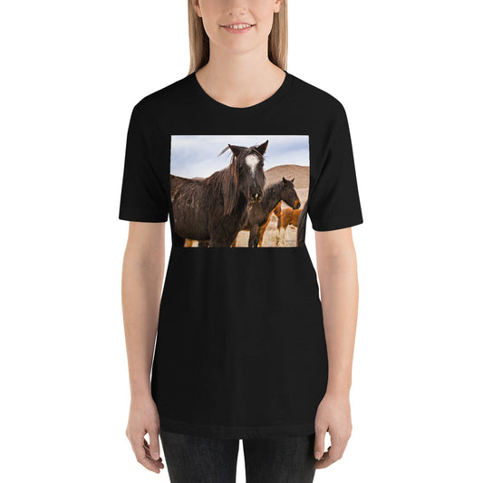 Classic Crew Neck Tee - Wild Mustang with Wild Hair - Ronz-Design-Unique-Apparel