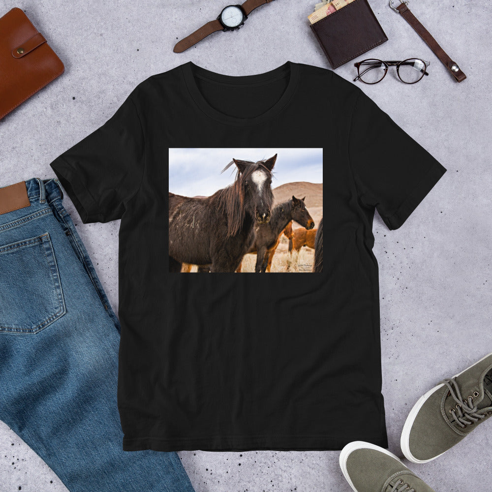 Classic Crew Neck Tee - Wild Mustang with Wild Hair - Ronz-Design-Unique-Apparel