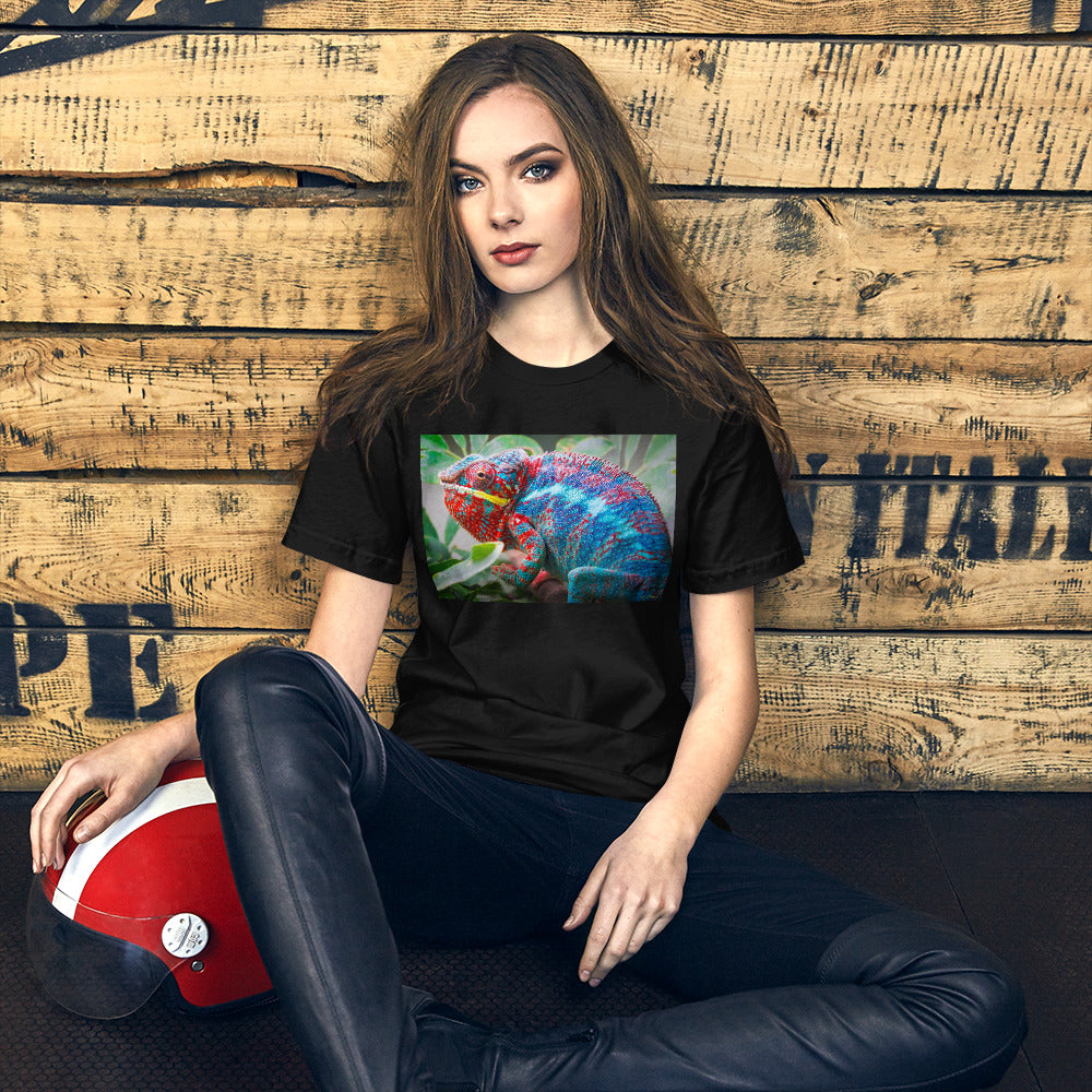 Classic Crew Neck Tee - Blue & Red Panther - Ronz-Design-Unique-Apparel