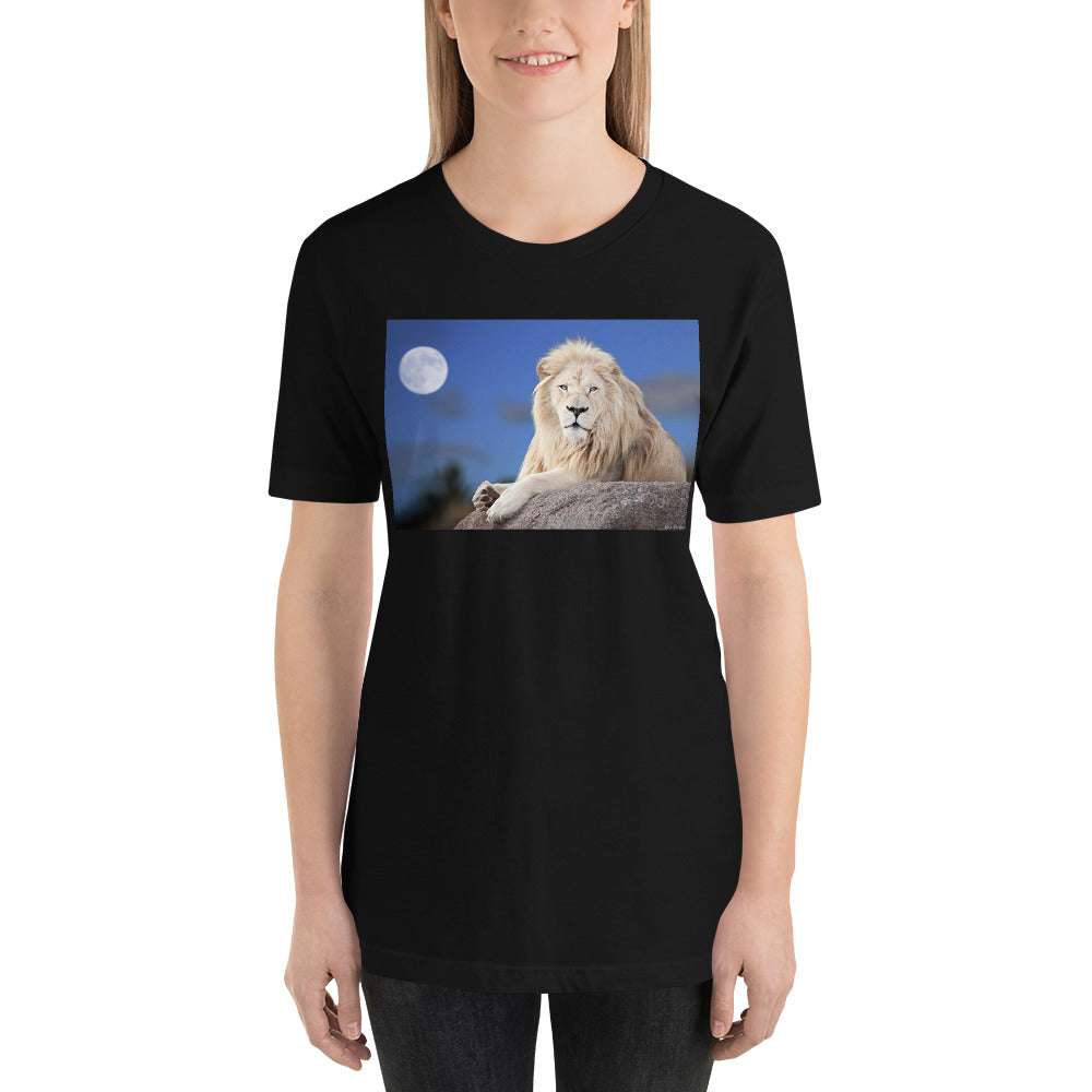 Classic Crew Neck Tee - Lion in Moonlight - Ronz-Design-Unique-Apparel