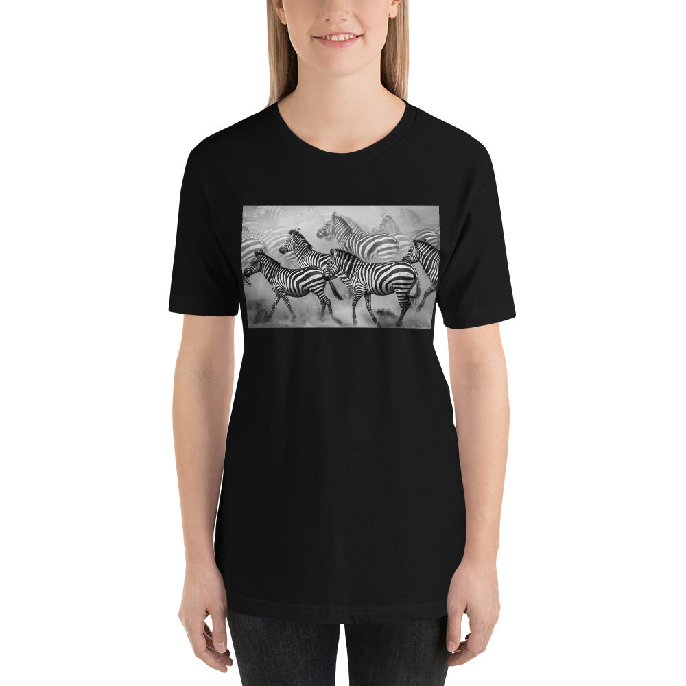 Classic Crew Neck Tee - Zebras on the Run - Ronz-Design-Unique-Apparel