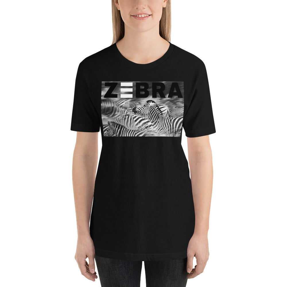 Classic Crew Neck Tee - ZEBRA Blur - Ronz-Design-Unique-Apparel
