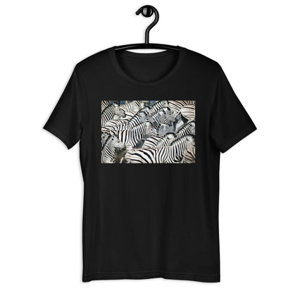 Classic Crew Neck Tee - Zebras Running Through Water - Ronz-Design-Unique-Apparel