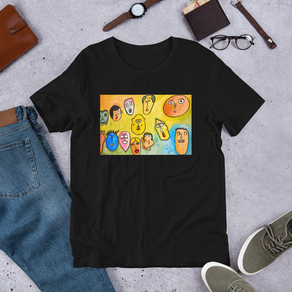 Classic Crew Neck Tee - Faces - Ronz-Design-Unique-Apparel