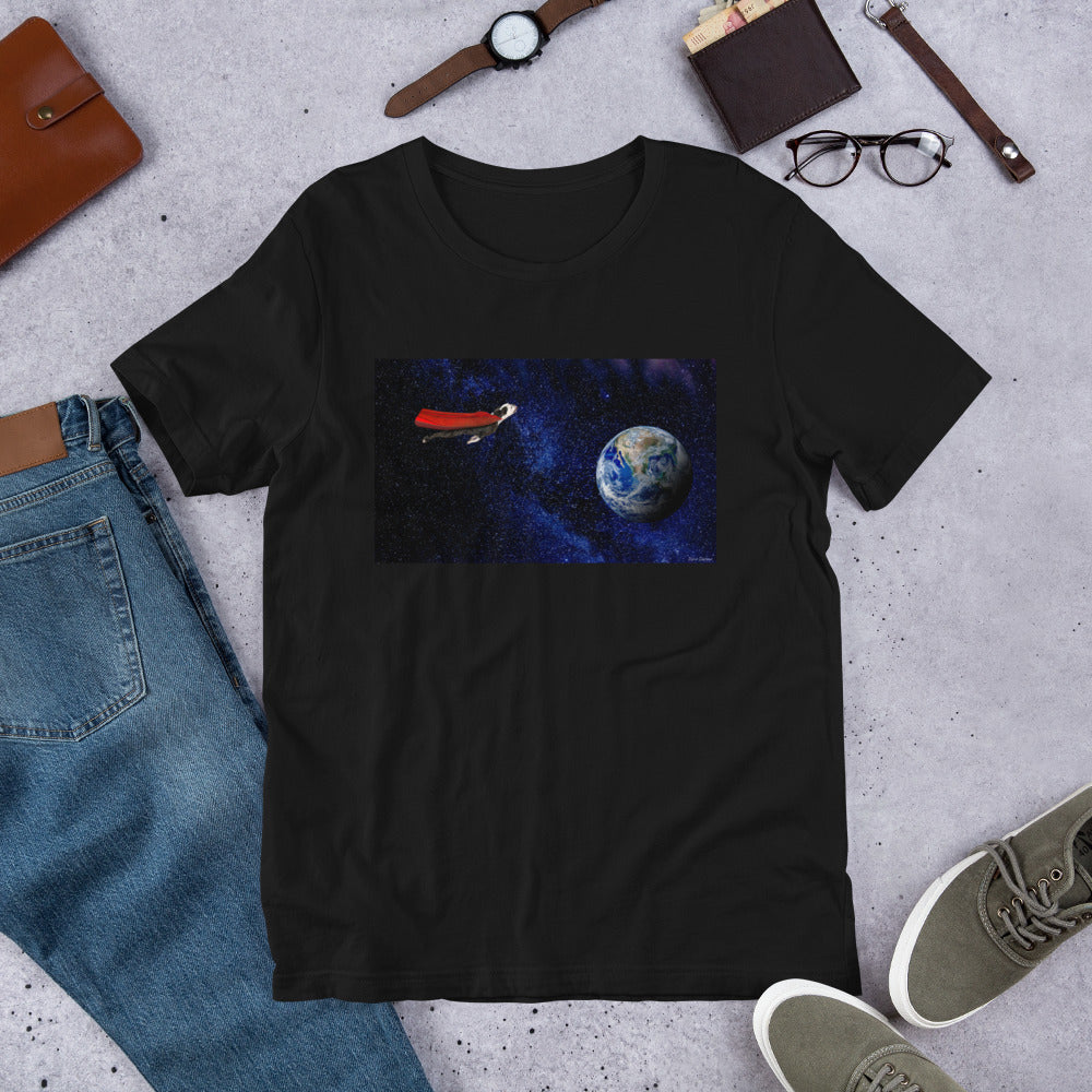 Classic Crew Neck Tee - Super Dog in Space - Ronz-Design-Unique-Apparel