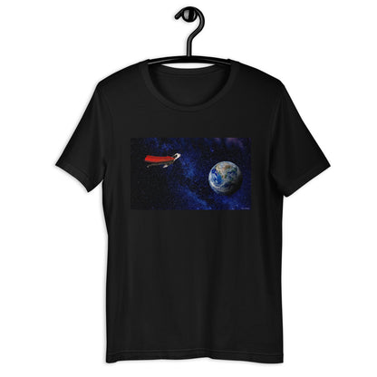 Classic Crew Neck Tee - Super Dog in Space - Ronz-Design-Unique-Apparel