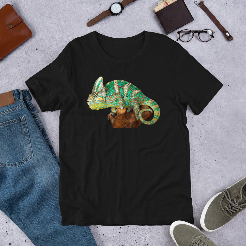 Classic Crew Neck Tee - Green Vailed Chameleon - Ronz-Design-Unique-Apparel