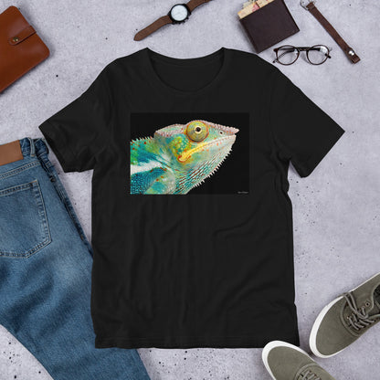 Classic Crew Neck Tee - Panther Chameleon CloseUp - Ronz-Design-Unique-Apparel