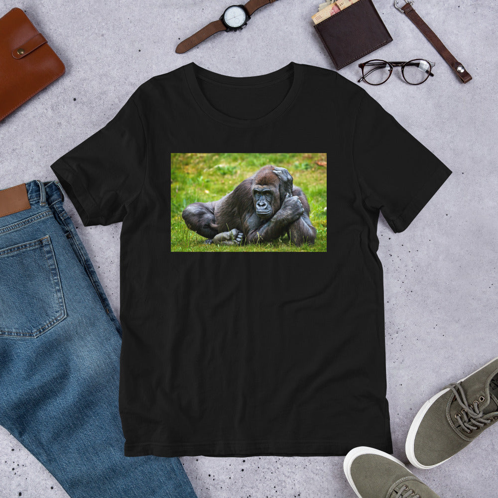 Classic Crew Neck Tee - Gorilla in the Grass - Ronz-Design-Unique-Apparel