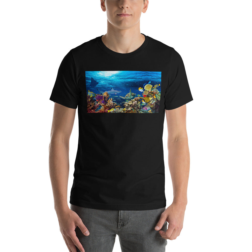Classic Crew Neck Tee - Ocean Landscape - Ronz-Design-Unique-Apparel
